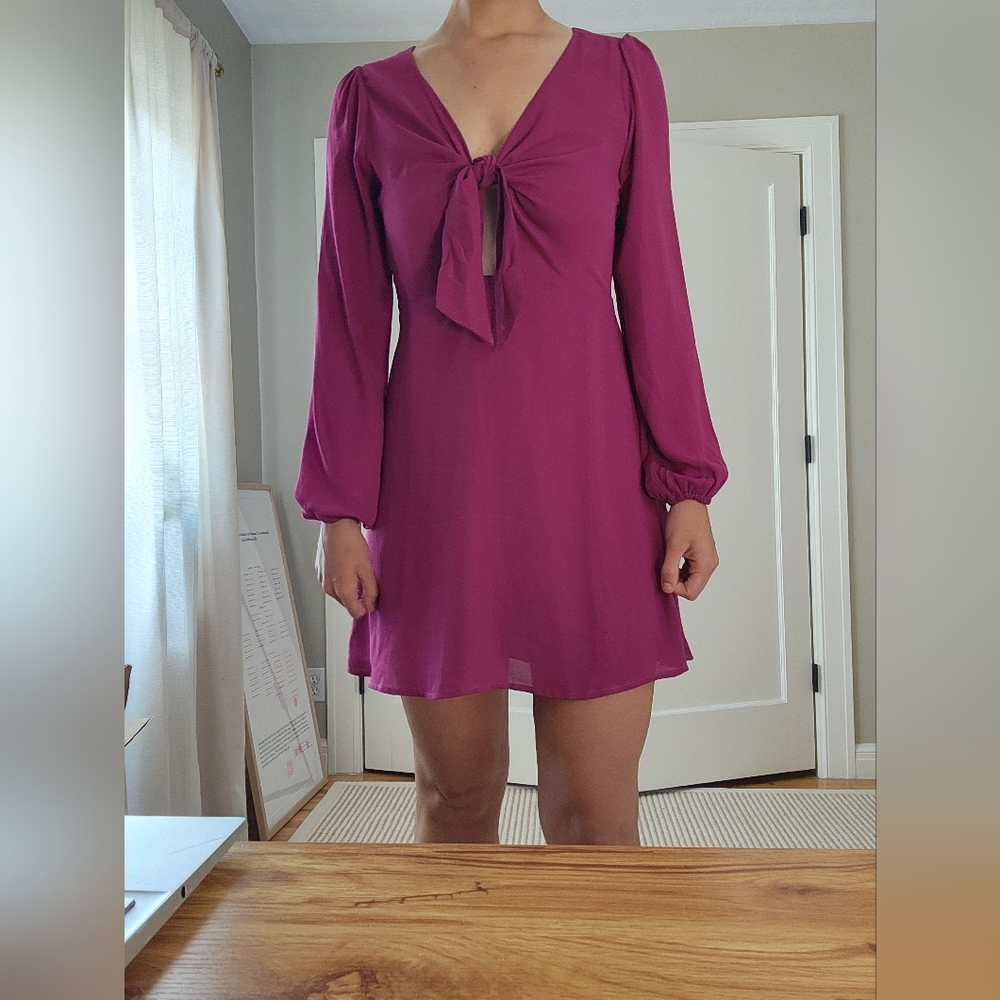 Leith Mini Flowy Magenta Dress Size S
